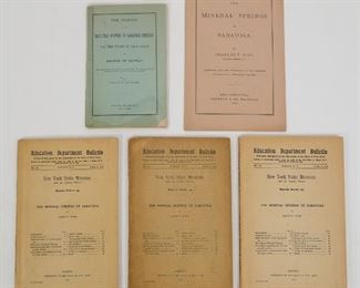 Antique Lot 5 Booklets/Bulletins on Mineral Waters of Saratoga Springs incl Maps of Source Supply