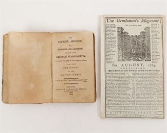 1809 Patriot's Monitor Speeches and Addresses of George Washington and 1784 Gentleman's Magazine 