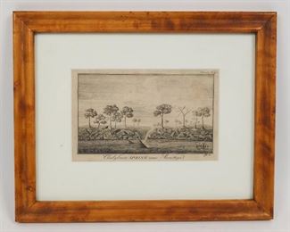 Engraved View of Chalybeate Spring Near Saratoga, New York-James Trenchard, Columbian Magazine 