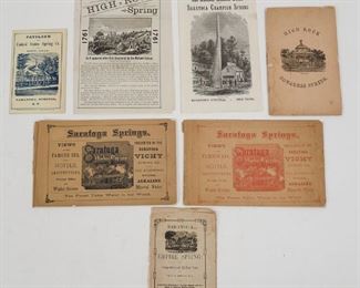 Antique 19c Lot 7 Saratoga Springs, New York Booklets Pamphlets Natural Mineral Water Springs