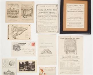 Antique Lot Saratoga Springs NY Natural Springs Broadsides, Advertisements, Ephemera