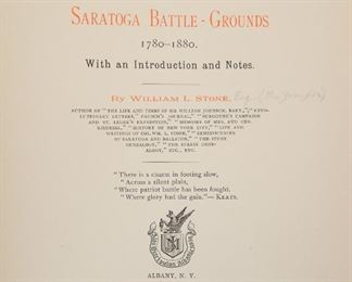 1895 Visits to the Saratoga Battle Grounds Unbound Uncut Book by William L. Stone