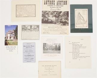 Antique Lot Saratoga Springs NY 19c Maps, Notable Residences, Real Estate Notices