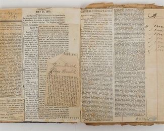 Antique 19c Saratoga Springs, New York Newspaper Clipping Scrapbook