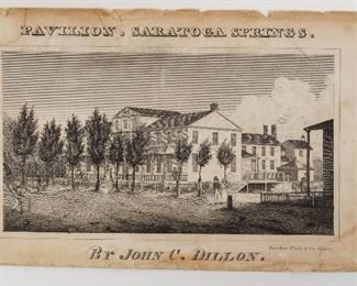 Antique Lot Engravings of Views of Saratoga Springs, New York