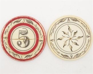 Antique Saratoga Springs NY Early Casino Gambling Chips