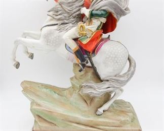 Antique Sitzendorf Porcelain Napoleon Crossing Alps Figure