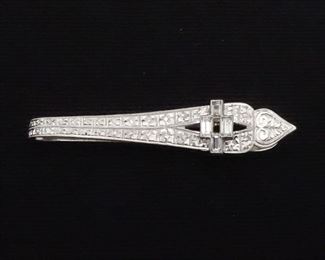 Antique Art Deco Platinum Diamond Tie Clip