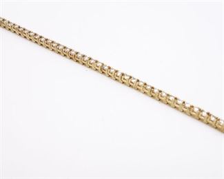 Vintage 14K Gold 2+tcw Diamond Line Tennis Bracelet