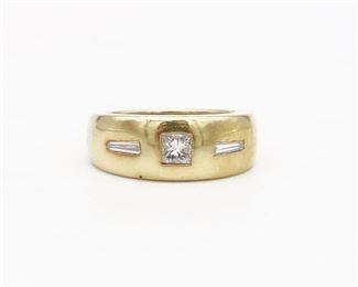 Vintage 18K Gold Diamond Mens Pinky Ring Size 6