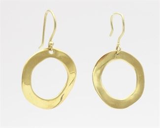 Vintage 18K Gold Ippolita Circle Dangle Earrings