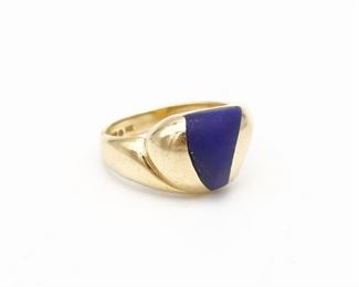 Vintage Kabana 14K Gold Lapis Lazuli Ring Size 7
