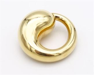 Large Tiffany Elsa Peretti 18K Gold Eternal Circle Necklace Pendant