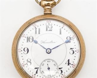 Antique Gold GF Hamilton 940 Railroad Grade 21 Jewel 5 ADJ Pocket Watch