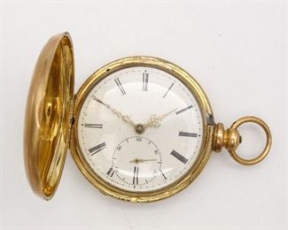 Antique 14K Gold Bascom Liverpool England Fusee Pocket Watch