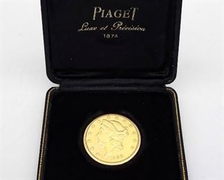 Vintage Piaget 18K Gold Manual Wind Concealed $20 Coin Watch