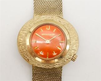 Vintage MCM Gold GF Bulova Accutron Champion Wristwatch