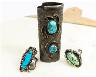 Native style rings and lighter case