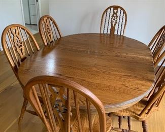 Dining table w/ 6 chairs- table is 71” long x 47” wide x 29” tall