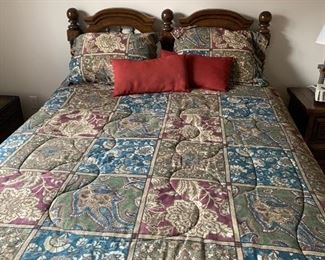 Queen headboard, frame, and box spring