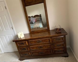 Dresser with mirror - 64” wide, 19 1/2” deep