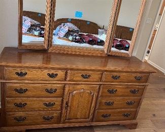 Dresser w/ mirror - 69” wide x 19” deep x 35 1/2” tall