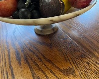 Italian Alabaster Stone fruit bowl and fruit