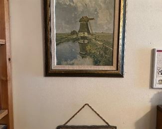 Windmill framed art