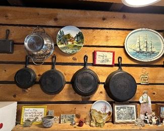 Cast iron, some Griswold, kitchen knick knacks.
