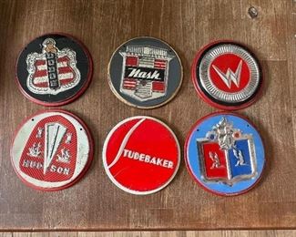 Vintage 1950’s General Mills Wheaties Cereal Auto Badge Car Emblem Tins