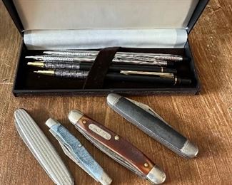 Pocket knives, pens