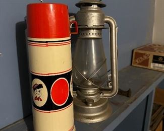 Vintage Hardware Hank Thermos, and lantern.