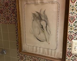 Framed etching
