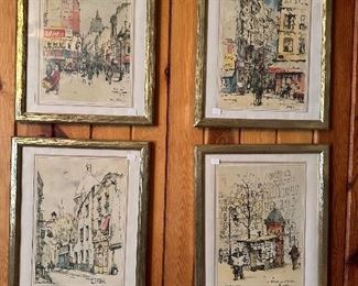 Street scene etchings