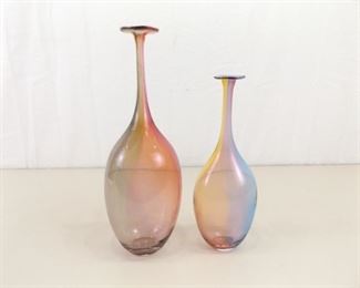 2 Kosta Boda MINT CONDITION Signed Kjell Engman 14.25" Fidji Vases

