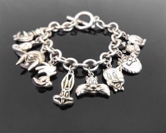 RARE Limited Edition .925 Sterling Silver Warner Brothers Looney Tunes Bracelet