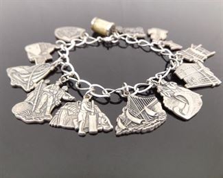 .925 Sterling Silver Antique Travel Bracelet