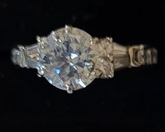 1.9 CT Center Diamond (F color I3) Ring set in 14k White Gold 