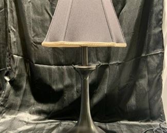 Contemporary Table Lamp with Black Cream Bell Shade