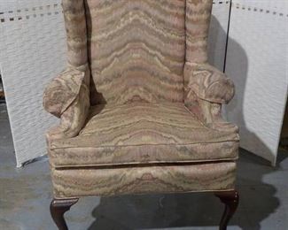 Hickory Designs Queen Anne Wing Chair with Paw Feet