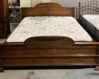 Hickory White King Size Bed with Stearns and Foster Mattress Set