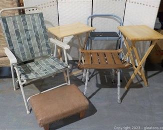Lawn Chairs and 2 TV Tables