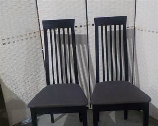 Mid Century Italian Black Lacquered Dining Chairs