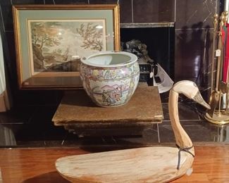 Famille Rose Large Jardiniere