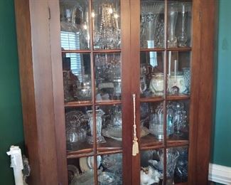 Beautiful Corner Cabinet Filled With Crystal