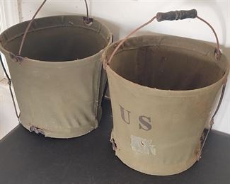 WW2 Army Water Buckets