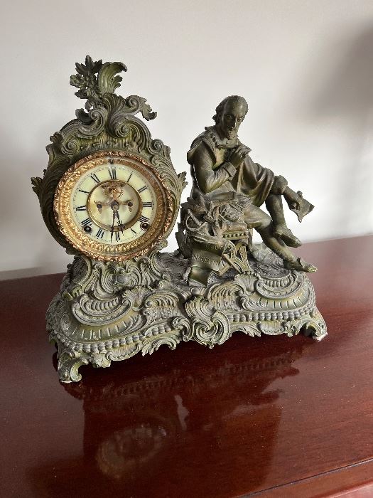 Early Ansonia figural clock, works great