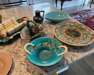Many pieces of rare majolica