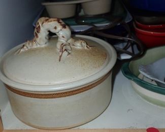 POTTERY COVERED BOWL