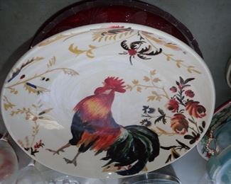 LARGE ROOSTER PLATE